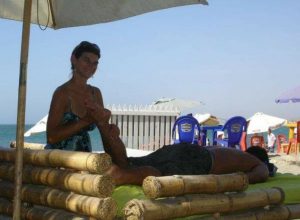 Massaging in Mancora, Peru