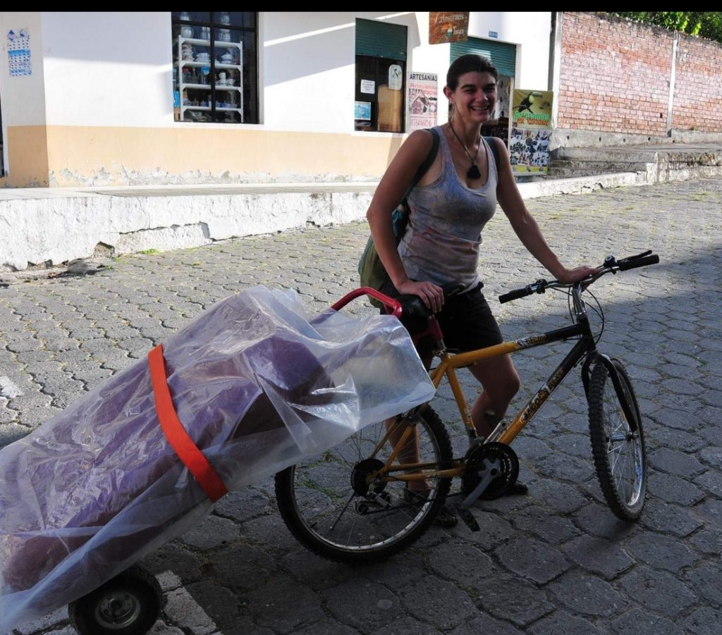 Bicycle-powered massage table service in Vilcabamba, Ecuador